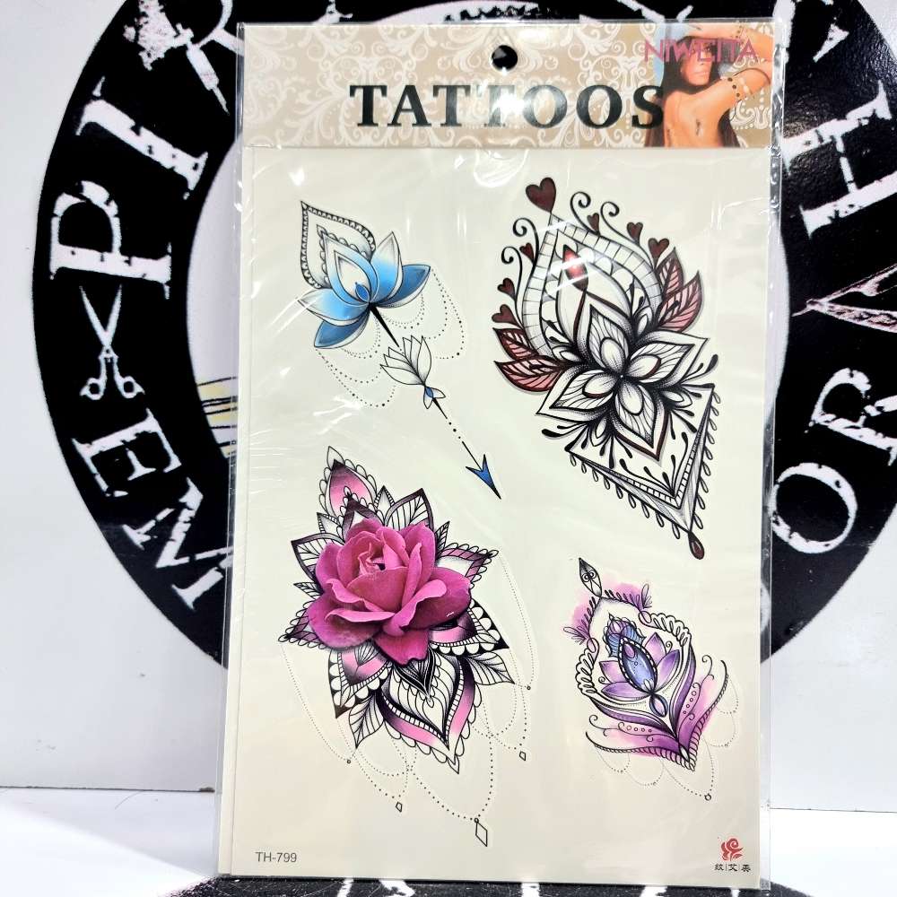 چاپ تاتو (TATTOOS) سایز 15×25 طرح گل هندسی