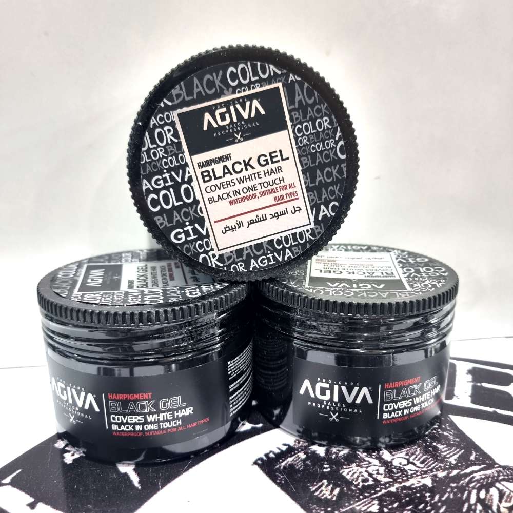 ژل مو مشکی آگیوا پوشاننده موهای سفید 250 میل | AGIVA BLACK GEL | مناسب انواع مو