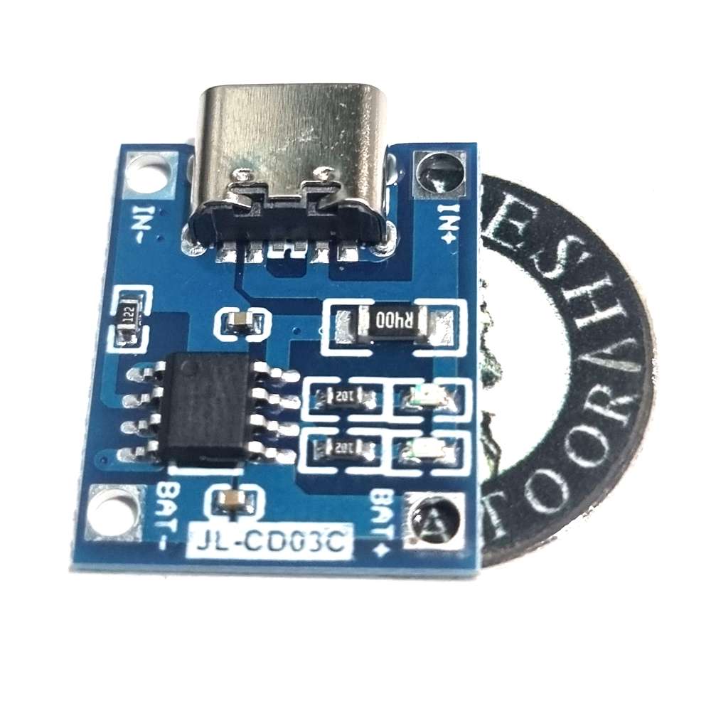 ماژول شارژر باتری لیتیومی TP4056 با سوکت تایپ سی