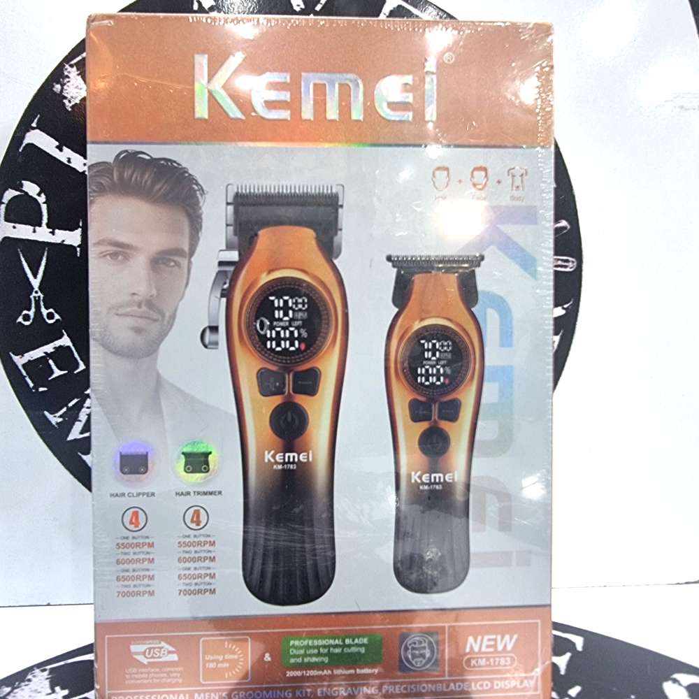 ست دوتایی ماشین اصلاح موی سر و صورت شارژی کیمی مدل km-1783