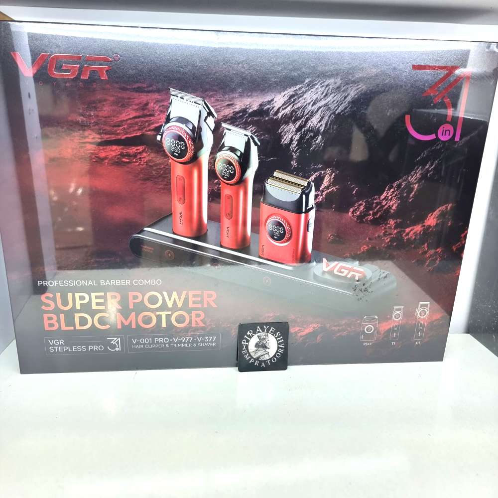 ست ماشین اصلاح وی جی آر مدل V-001Pro+977+377